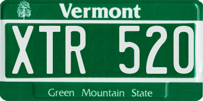 VT license plate XTR520