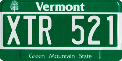 VT license plate XTR521