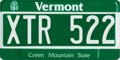 VT license plate XTR522