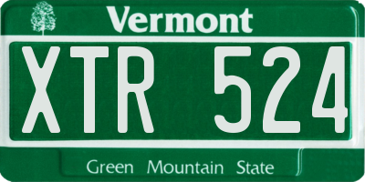 VT license plate XTR524