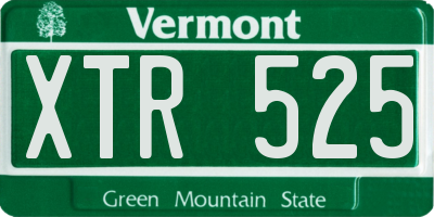 VT license plate XTR525