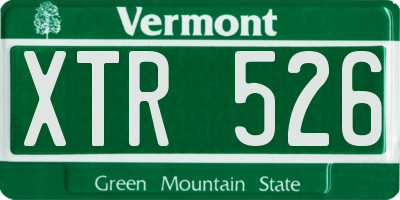 VT license plate XTR526