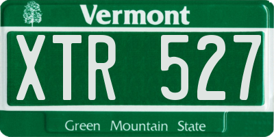 VT license plate XTR527