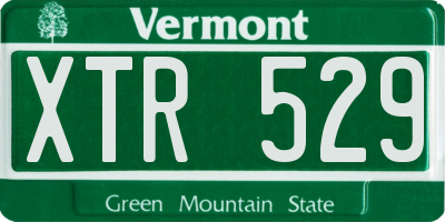 VT license plate XTR529