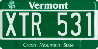 VT license plate XTR531