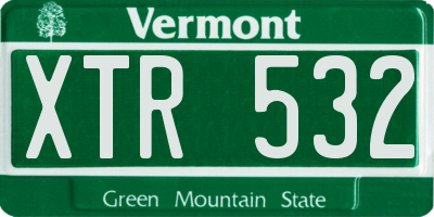 VT license plate XTR532