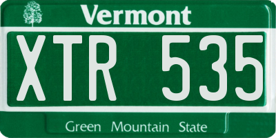 VT license plate XTR535