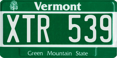 VT license plate XTR539