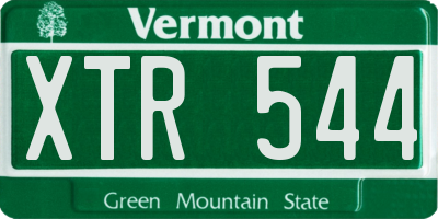 VT license plate XTR544
