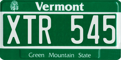 VT license plate XTR545