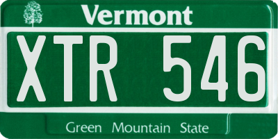 VT license plate XTR546