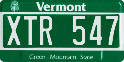 VT license plate XTR547