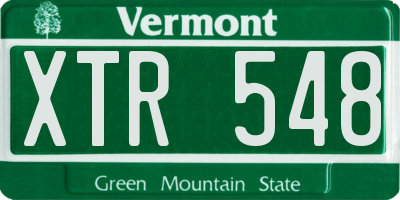 VT license plate XTR548