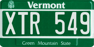 VT license plate XTR549
