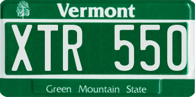 VT license plate XTR550
