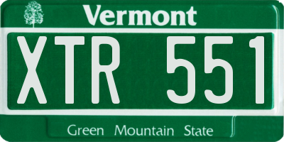 VT license plate XTR551