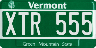 VT license plate XTR555