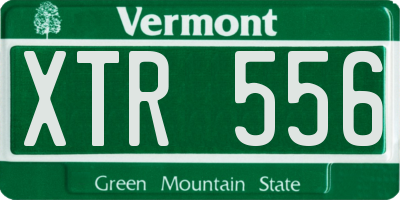VT license plate XTR556