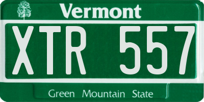 VT license plate XTR557