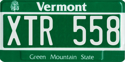 VT license plate XTR558