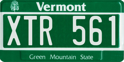 VT license plate XTR561