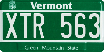 VT license plate XTR563