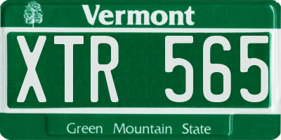 VT license plate XTR565