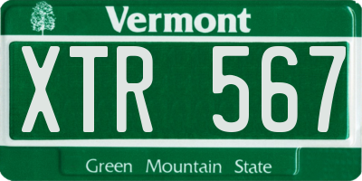 VT license plate XTR567