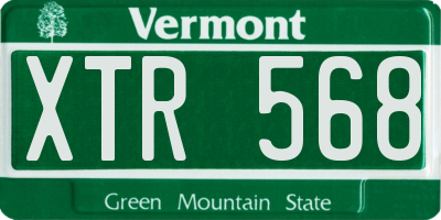 VT license plate XTR568