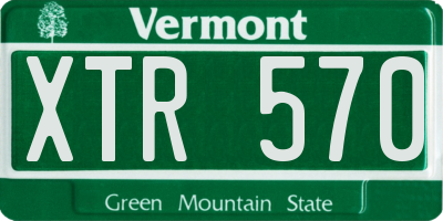 VT license plate XTR570