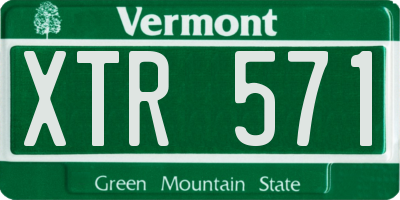 VT license plate XTR571