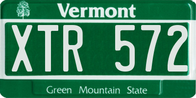 VT license plate XTR572