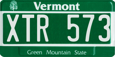VT license plate XTR573