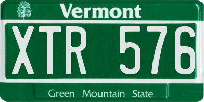 VT license plate XTR576