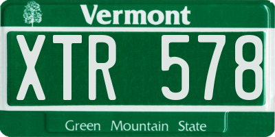 VT license plate XTR578