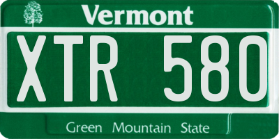 VT license plate XTR580