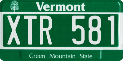 VT license plate XTR581