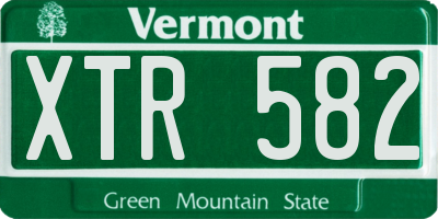 VT license plate XTR582