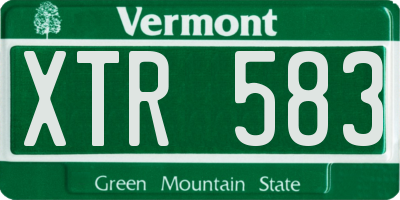 VT license plate XTR583