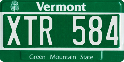 VT license plate XTR584