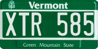 VT license plate XTR585