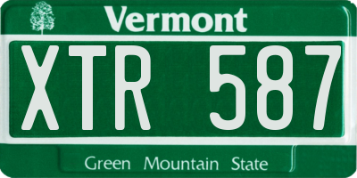 VT license plate XTR587