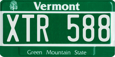 VT license plate XTR588