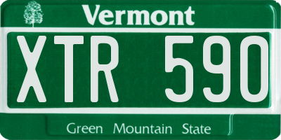 VT license plate XTR590