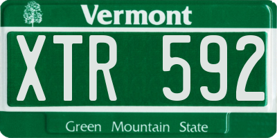 VT license plate XTR592