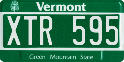 VT license plate XTR595