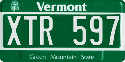 VT license plate XTR597