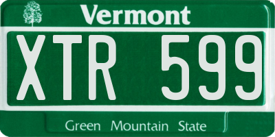 VT license plate XTR599