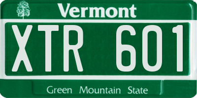 VT license plate XTR601