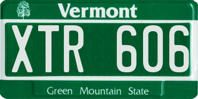 VT license plate XTR606